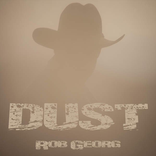 man wearing cowboy hat silhouette over brown background